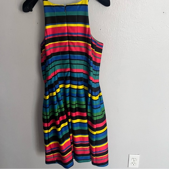 Calvin Klein Rainbow Striped Halter Fit and Flare Dress Small 6 - Picture 6 of 11